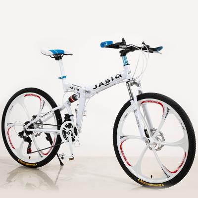 China 24/26 Inch 21 Speed ​​Folding Carbon Mountain Bike Double Speed ​​Disc Brake Fork Suspension Bicicleta Female Variable Mountain Bicycle for sale