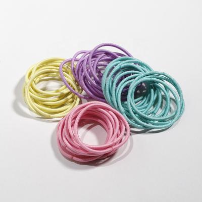 China Hair Care Colorful Hair Elastic Ties Thin Hair Bands Bobbles Ponytail Holders For Women And Girl for sale