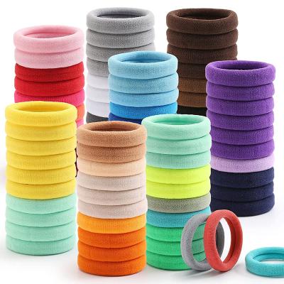 China Hair Care Elastic Hair Ties Seamless Hair Band Ponytail Holder No Crease Damage Elastic Cotton Bands for Women's Thick Hair Accessories for sale