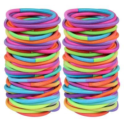 China Hair Care graduated color No Damage Elastics Hair Ties Assorted Hair Bands Perfect for Medium to Thick Hair Multicolor Pony tails Holders for sale