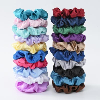 China Hair Tie Silk Headband Big Scrunchy Ponytail Holder Soft Elastic for Women Ponytail Holder No Crease Hair Bands Aesthetic Accessories for sale