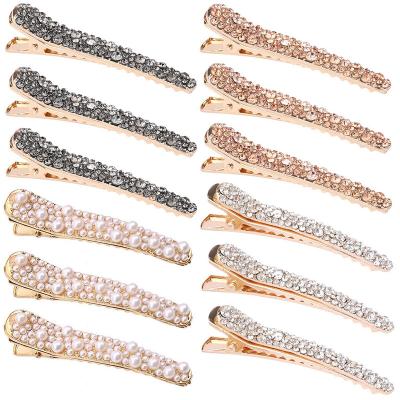 China Hair Care Rhinestone Hair Clips,Fancy Crystal Duckbill Hair Clips for Women Girls Hair Styling Accessories,Alligator braided Hair Clips for sale