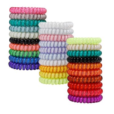 China Hair Care Big Size Spiral Hair Ties Phone Cord Hair Bobbles Coil Hair Ties No Crease Ponytail Holders For Women And Girl for sale