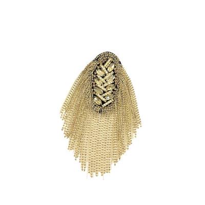 China Decoration Oval Gold and Silver Diamond Chain Tassel Epaulets Spot Supply Quality Assurance for sale