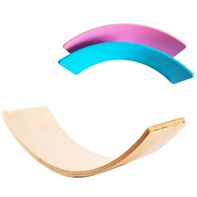 China Children's Balance Forming Board Children's Wooden Balancing Board Curvy Toy Wood Balance Board Waldorf Wooden Balance Board Balance for sale