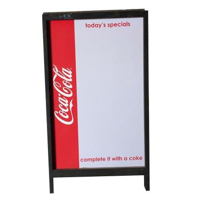 China Indoor A-Frame Wooden Stand Easel Double-Sided Chalkboard Wooden Bar Notice Board Chalkboard for sale