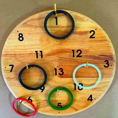 China Outdoor Game Hook Board Ring Toss With Wall Ring Toss Game For Kids Ring Toss Wooden Hookey Board for sale