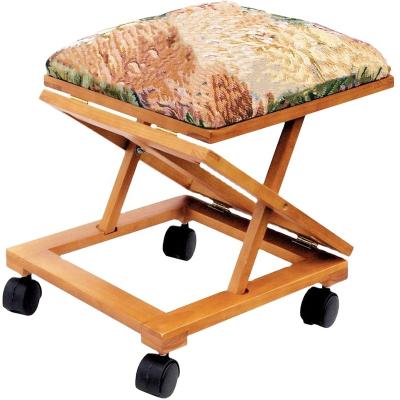 China Foldable Wooden Foot Rest Outdoor Folding Stools Office Chair Leg Rest Wooden Rolling Footstool for sale