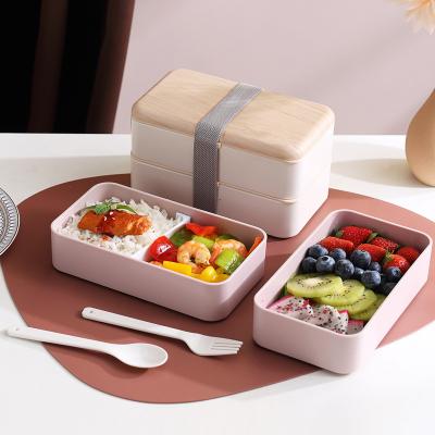 China Xingyi Heatable Customized Japanese Bento Boxes With Utensils Two Layer Lunch Containers Fitness Lunch Box For Healthy Diet for sale