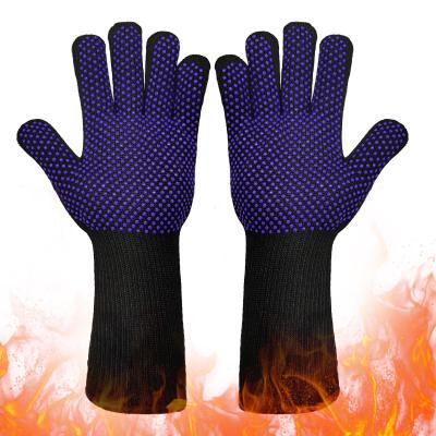 China Custom Dotted 50pcs Leather Guanti Oven Bbq Grill Barbecue Gloves Xingyi Kitchen Cooking Long Heat Resistant Cooking Microwave Dotted for sale