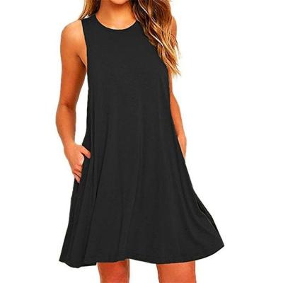 China Viable Fashion Women Black Blue O-Neck Casual Loose Dress Female Short Sleeve Summer Dress Street Plus Size Dress Vestidos for sale