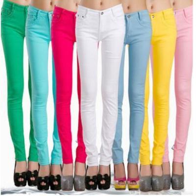 China Autumn Pencil Pants For Women Breathable Femme Trousers Candy Color Solid Skinny Slim Female Pants Plus Size Capris for sale