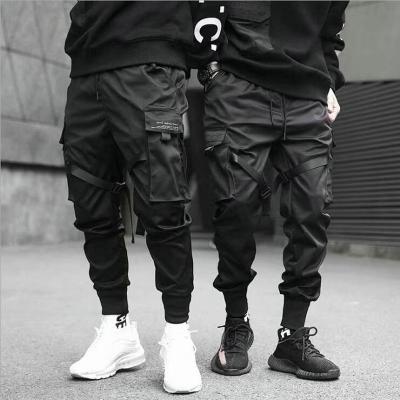 China Ribbons Harem Joggers Mens Cargo Pants Streetwear Hip Hop Pockets Cotton Breathable Casual Track Pants Male Harajuku Fashion Trousers for sale