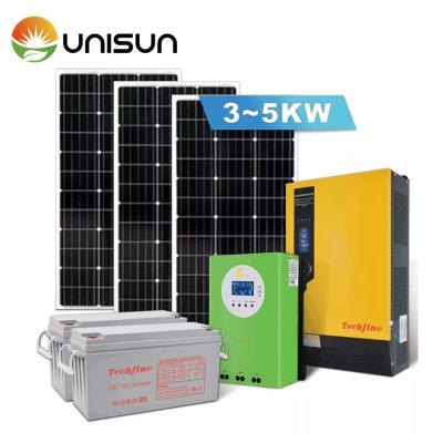 China Home Solar System 3kw 5kw 5kva 110v 220v Off-Grid Solar Cell Unisun Solar System for sale