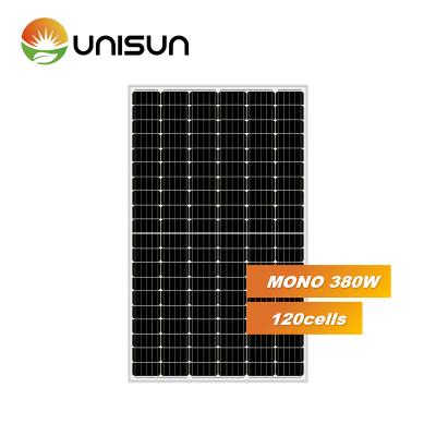 China Factory promotion 380watt commercial solar panels with 25 years warranty 360w 365w 370w 375w household solar system mono panels for home for sale