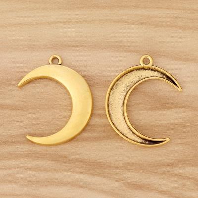 China Antique Gold TRENDY Crescent Moon Charms Pendants Beads for Bracelet Necklace Earring Jewelry Making Findings Accessories for sale