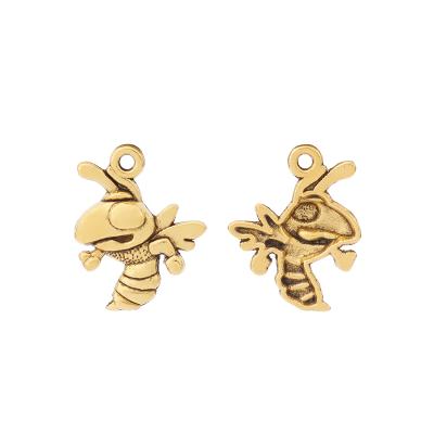 China TRENDY Antique Gold Bee Bumblebee Charms Insect Pendant Beads For Bracelet Earring Necklace Jewelry Making Findings Accessories for sale