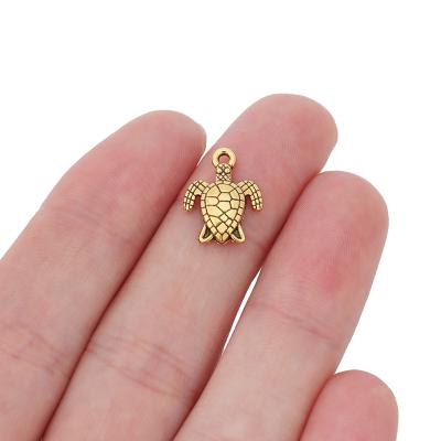 China FASHIONABLE Antique Gold Small Tortoise Turtle Terrapin Charms Pendant Beads For Necklace Bracelet Jewelry Making Accessories 16x12mm for sale