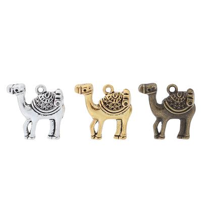 China TRENDY Antique Silver / Bronze Desert Camel Charms Pendants For Necklace Jewelry Making Findings 24x23mm for sale