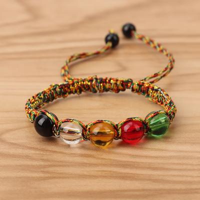 China Lucky Beaded Bracelet Colorful Handmade TRENDY Braided Rope Bracelets Stone Natural Bead Adjustable Bracelet For Unisex Jewelry for sale