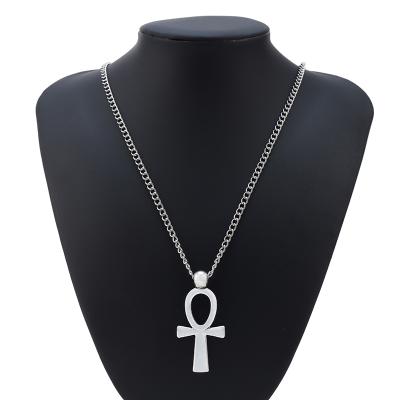 China TRENDY Antique Silver Abstract Large Ankh Egyptian Lagenlook 34