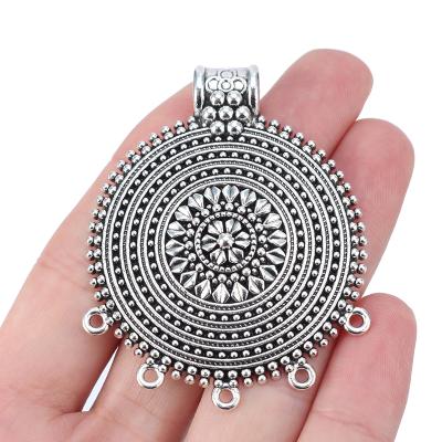 China Large Popular Boho Flower Round Multi Strand Connector Pendants For Necklace Jewelry Making for sale