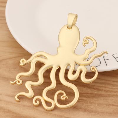 China FASHIONABLE Steampunk Matt Gold Large Octopus Squid Charms Pendants For Necklace Jewelry Making Accessories 90x70mm for sale