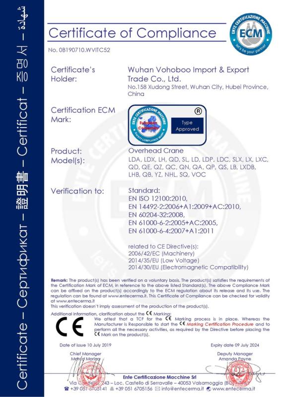 CE - Wuhan Vohoboo Import & Export Trade Co., Ltd.