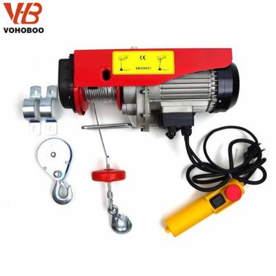 China Building Material Shops 110v Small Motor Lifting Mini Electric Hoist 100kg, Pa500 Pa200 Mini Electric Wire Rope Hoist Price for sale