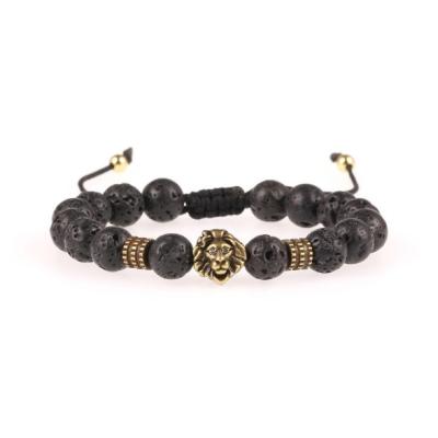 China FASHIONABLE Handmade Natural Volcanic Lion Lava Stone Stone Main Bracelet (MB18046) for sale