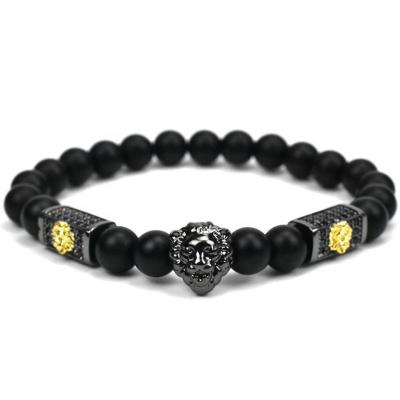 China FASHIONABLE Wholesale High Quality Natural Stone Jewelry Custom Logo Lion Bracelet Men Bracelet (MB18161) for sale