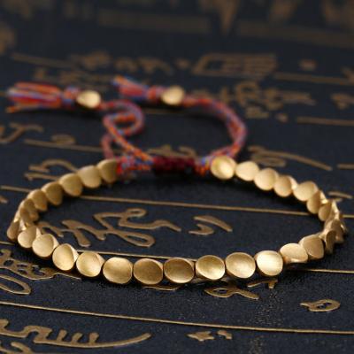 China Cute Handmade Luxury High Quality Handmade Luxury Macrame Bracelet Brass Rope Beads Tassel Bracelet (MB18206) for sale