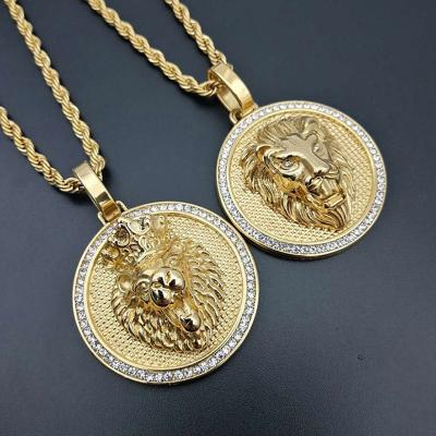 China High Quality Jewelry Men's Lion King Hiphop Fashion Stainless Steel Lion Pendant Necklace (SSN006) for sale