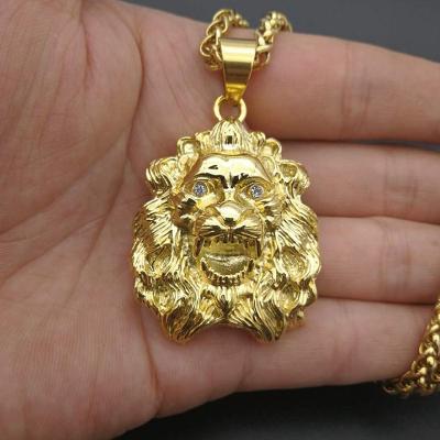 China Gold High Quality Lion Jewelry Locket Necklace Locket Hiphop Fashion Stainless Steel Key Pendant Jewelry (SSN003) for sale