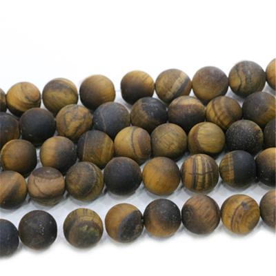 China Iridescent/Matte Tiger Eye Iridescent High Quality Natural Yellow Stone Round Beads For DIY Jewelry Making (AB1545) for sale