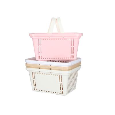 China Wholesale high quality plastic shopping basket hand held shopping baskets manufacturer pp plastic material basket new for sale