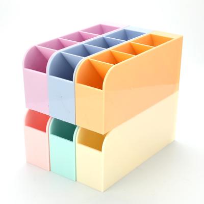 China High Quality ABS Stationery Storage Holder Desktop Stationery Organizer Creative Office Supplies Simple Vertical Plastic Desk Pen Holder for sale