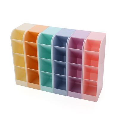 China Manufacturer Customized High Quality Plastic Pen Holder Desktop Multi-Compartment Office Stationery Organizer Desktop Stationery Storage Rack for sale