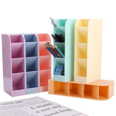 China Hot Selling Home Office Stationery Organizer Office Stationery Storage Desk Rack Customized ABS Plastic Vertical Pen Holder for sale