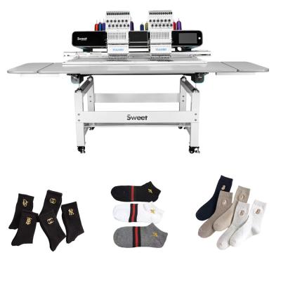 China High Speed ​​2 Head Embroidery Clothes Hat/T-shirt/Flat/3D/Towel/Leather/Jacket Embroidery Machine With High Quality China Made for sale