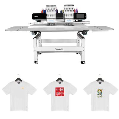 China Cap/T-shirt/Flat/3D/Towel/Leather/Jacket 2 Tubular Hot Flat Embroidery Yuemei Embroidery Machine T-shirt Embroidery Main Machine for sale