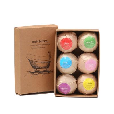 China Fabulous Bath Fizzer Relaxing Custom Organic Bath Bombs Set With Brown Box Customized Shape for sale