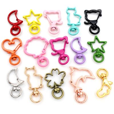 China Key Chain Lobster Clasp 10pcs/lot Break Hook Trigger Clips Loops For Lobster Clasp Key Chain Hooks For Necklace Keychain ClaspDIY Making for sale