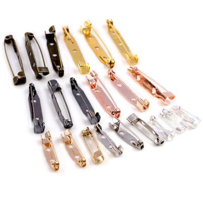 China DIY Brooch Base Clip Hook Pins 50pcs/lot 15/20/25/30/35mm 7 Colors Brooch Clip Base Pins Safety Pins Brooch Settings Blank Base For Jewelry DIY making deliveries for sale