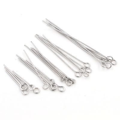 China EyeHead Pins For Jewelry Making No Fade 100pcs/Lot 20-70mm Stainless Steel Eye Pins Findings Eye Head Pins For Jewelry Making DIY Supplies Accessories for sale