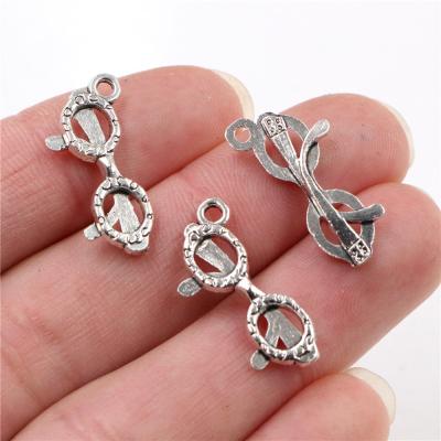 China DIY Necklace Bracelet Jewelry Making 30pcs/lot 23x11mm Antique Sliver Plated Glass Charms Handmade Pendant: DIY For Bracelet Necklace for sale