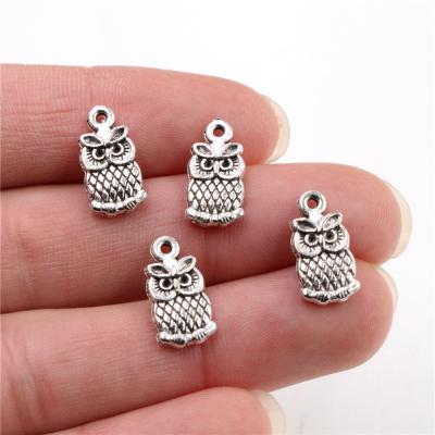 China DIY Necklace Bracelet Jewelry Making 30pcs/lot 15x8mm Antique Silver Plated Owl Handmade Charms Pendant : DIY for Bracelet Necklace for sale