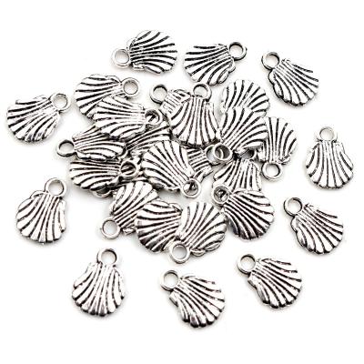 China DIY Necklace Bracelet Jewelry Making 40pcs/lot 12x8mm Antique Silver Plated Shell Jewelry Findings Handmade Charms Pendant DIY For Bracelet Necklace for sale