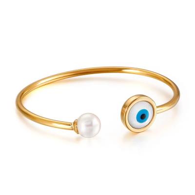 China New Creative Lucky Eye Jewelry Stainless Steel Bead Devil's Eye Cavity Bracelet Girlfriend Gift for sale