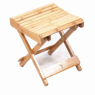 China Foldable No Assembly Needed Portable Garden Stackable Folding Sneak Folding Bamboo Camping Stool for sale